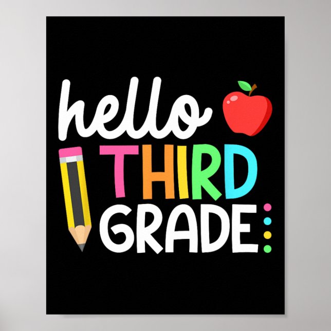Hello Third Grade Team 3rd Grade Byck To School Te Poster (Front)
