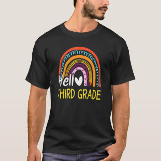 Hello Third Grade Team 3rd Graderainbow Welcome Ba T-Shirt