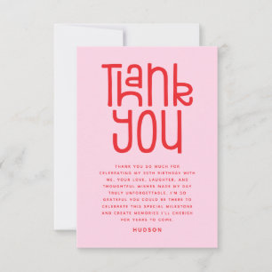 HELLO THIRTY Modern 30th Birthday Thank You Card