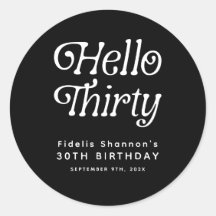 Hello Thirty Retro 30th Birthday