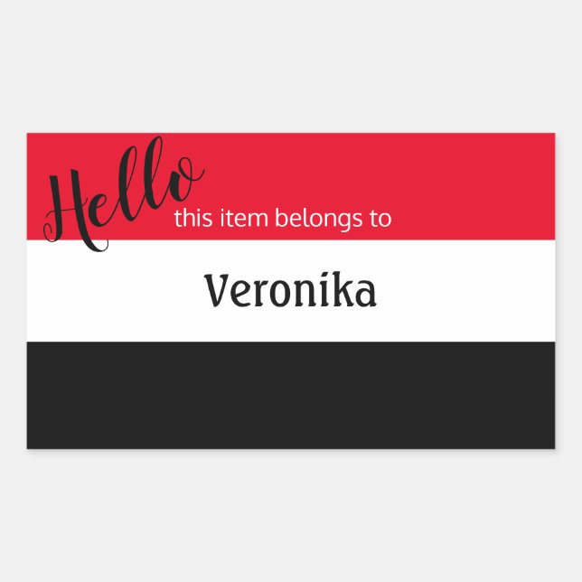 Hello this item belongs to Name Stickers (Front)