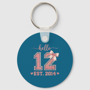 Hello twelve est 2014 12th birthday coquette 12 key ring