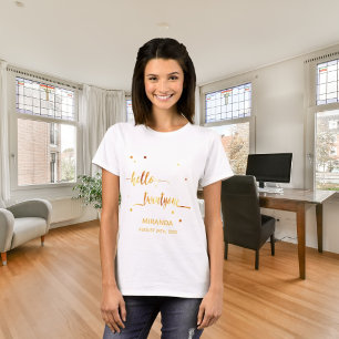 Hello twentyone 21st birthday typography name date T-Shirt