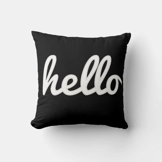 Hello Type Stitched Message Cushion (Front)