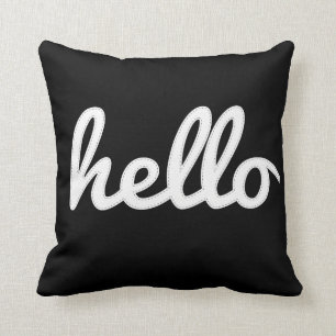 Hello Type Stitched Message Cushion