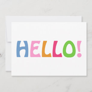 Hello Typography Minimalist Flat Note Card