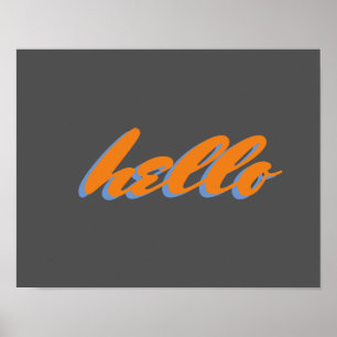 hello typography word art poster