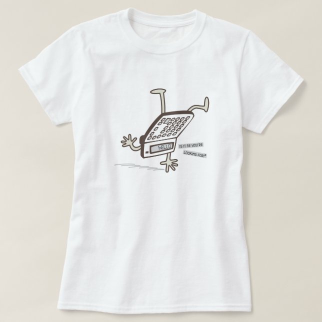 Hello (Upside Down Calculator trick) Funny Retro T-Shirt (Design Front)