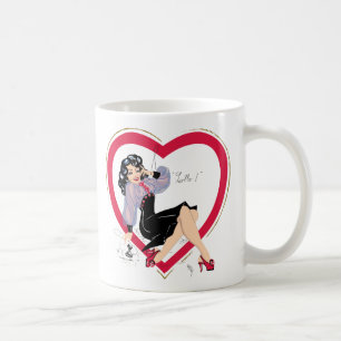 Hello Valentine Pin-Up Girl Coffee Mug