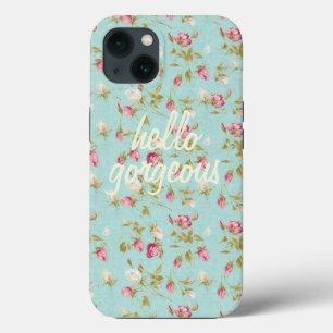 Hello Vintage floral pattern shabby rose chic iPhone 13 Case
