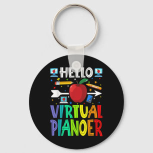 Hello Virtual Piano Back To School Key Ring