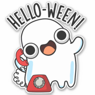 Hello-ween Funny Ghost Pun 