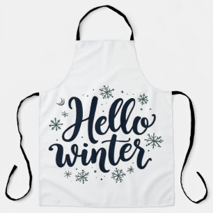 Hello Winter Christmas Snowflake Winter Season Apron