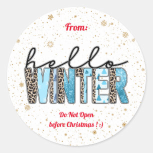 Hello Winter Customise Classic Round Sticker