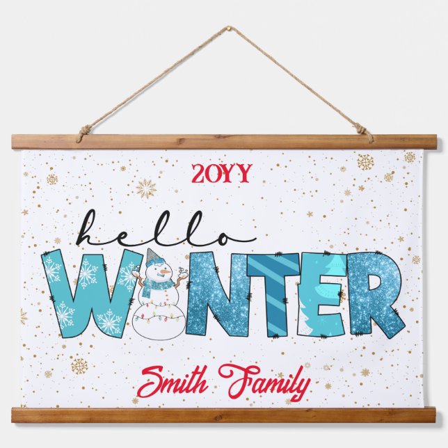 Hello Winter Customise Hanging Tapestry (Front)