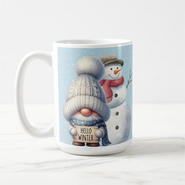 Hello Winter Gnome Mug  (Left)