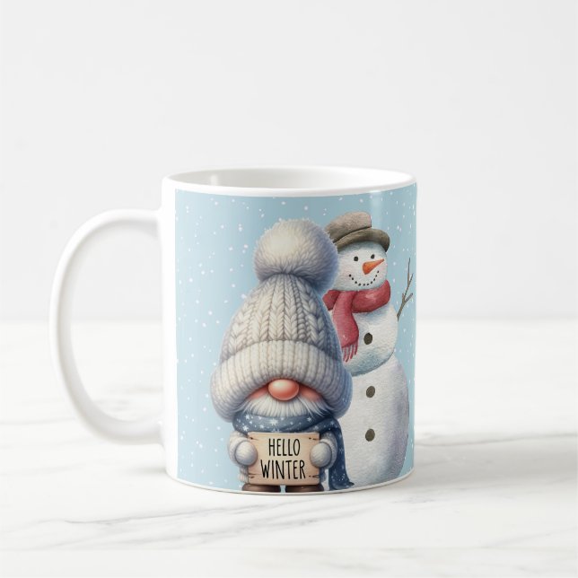 Hello Winter Gnome Mug (Left)