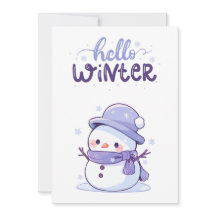 Hello Winter Holiday Card