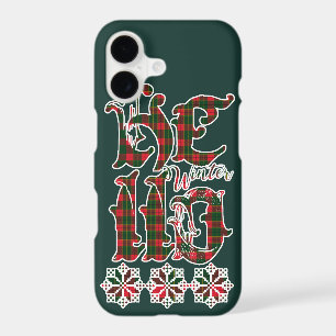 Hello Winter Holiday Lettering, Scotland Pattern