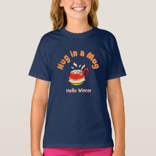 Hello Winter Hug in a Mug Cosy Kawaii Illustration T-Shirt