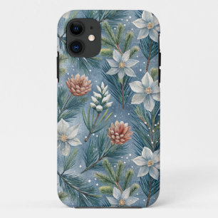 Hello Winter Pines & Flowers iPhone 11 Case
