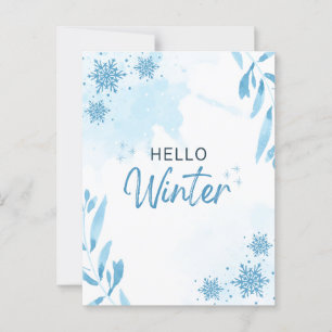 Hello winter postcard