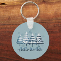 Hello Winter Season Vibes Trees Snowflakes Xmas