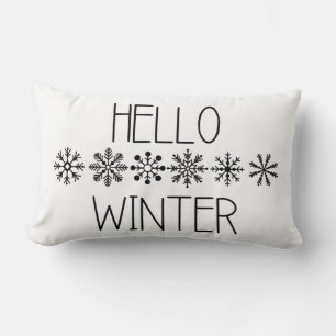 Hello Winter Snowflake Lumbar Cushion