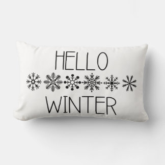 Hello Winter Snowflake Lumbar Cushion