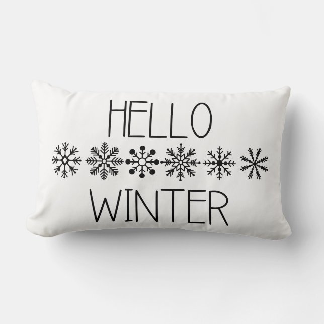 Hello Winter Snowflake Lumbar Cushion (Front)