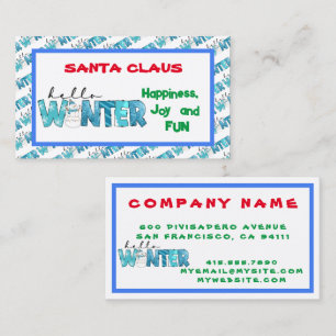 Hello Winter Snowman Customise Business Card