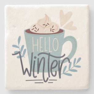 Hello Winter Stone Coaster