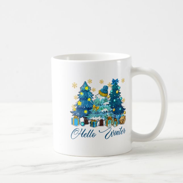 Hello Winter Sweet Cosy Coffee Lovers Snowman Chri Coffee Mug (Right)