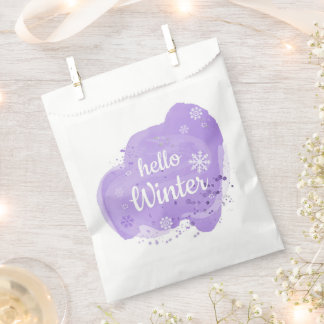 Hello Winter Watercolor Favour Bag