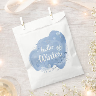 Hello Winter Watercolor Favour Bag
