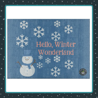Hello, Winter Wonderland Decorative Glass Cutting Board
