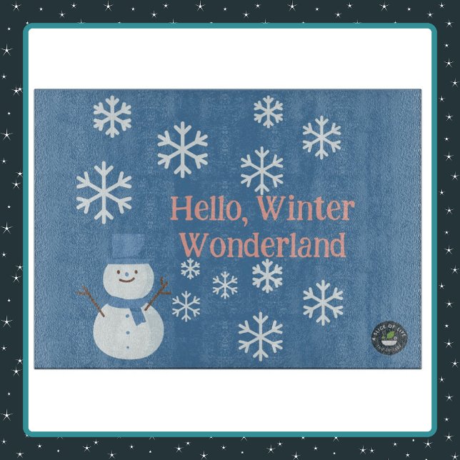 Hello, Winter Wonderland Decorative Glass Cutting Board (Creator Uploaded)