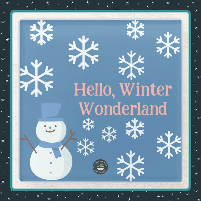 Hello, Winter Wonderland Glass Coaster (Creator Uploaded)