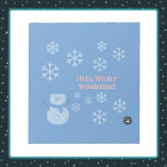 Hello, Winter Wonderland  Notepad<br><div class="desc">A Slice of Life and Delight presents Winter Wonderland notepads with a snowman decorated with white snowflakes,  pink writing,  and a blue backdrop. The snowman notepads also have a blue hat and scarf.</div>
