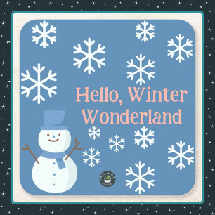 Hello, Winter Wonderland Square Paper Coaster