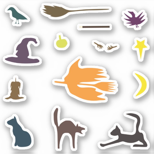 Hello Witch - Halloween sticker pack. (Front)