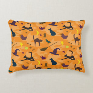 Hello Witch - seamless Halloween pattern.  Decorative Cushion