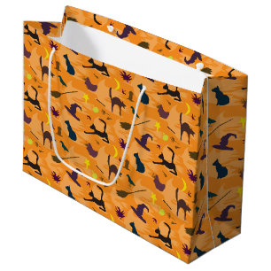 Hello Witch - seamless Halloween pattern. Large Gift Bag