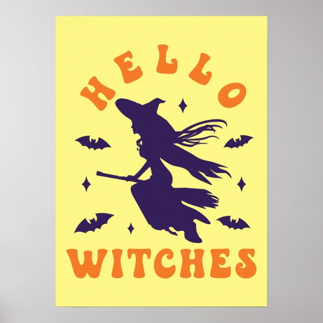 Hello Witches - Funny Halloween Poster (Front)