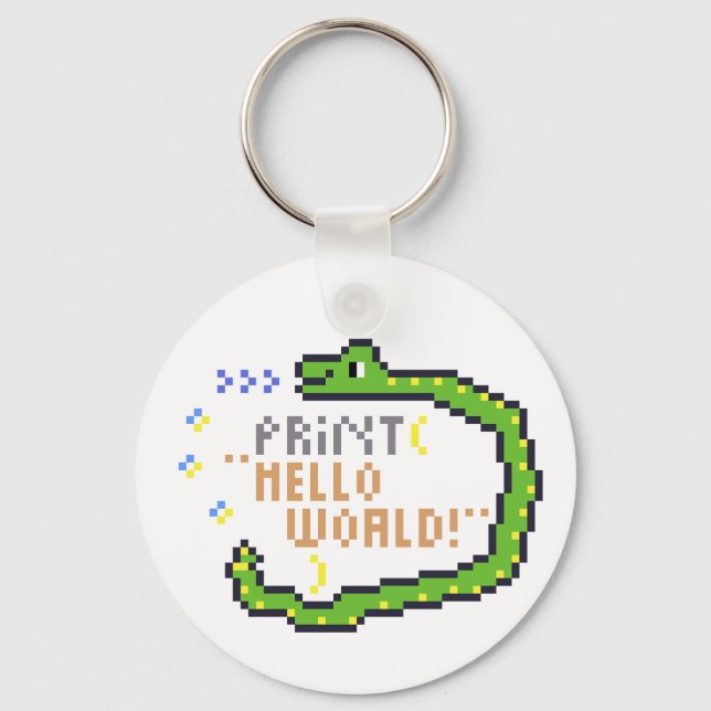 hello word in python! key ring (Front)