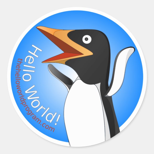 Hello World! Adelie the Penguin Sticker (Front)