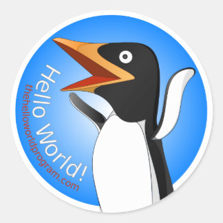 Hello World! Adelie the Penguin Sticker