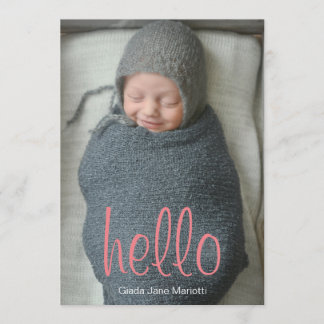 Hello World Baby Announcement