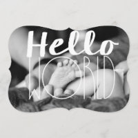 Hello World Baby Announcement |5x7 Invite Bracket