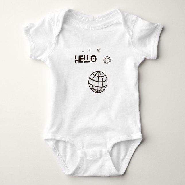 Hello world baby bodysuit (Front)